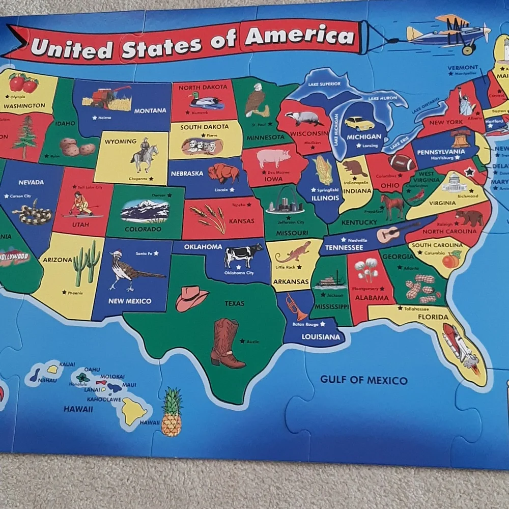 Melissa & Doug USA Map Floor Puzzle - 51 Pieces